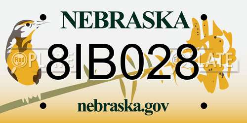 8IB028 Nebraska License Plate