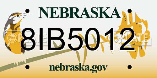 8IB5012 Nebraska License Plate