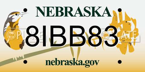 8IBB83 Nebraska License Plate