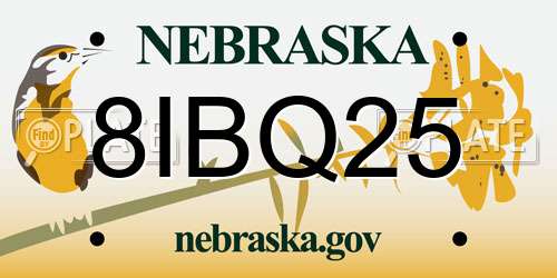 8IBQ25 Nebraska License Plate