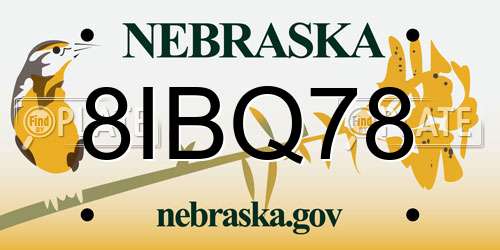 8IBQ78 Nebraska License Plate