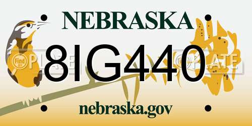 8IG440 Nebraska License Plate