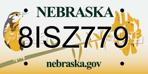 8ISZ779 Nebraska License Plate