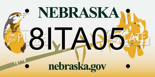 8ITA05 Nebraska License Plate