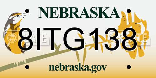 8ITG138 Nebraska License Plate