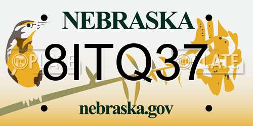 8ITQ37 Nebraska License Plate