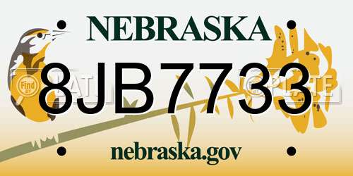 8JB7733 Nebraska License Plate