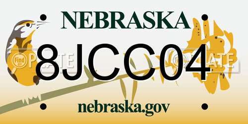 8JCC04 Nebraska License Plate