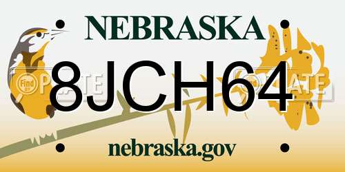 8JCH64 Nebraska License Plate