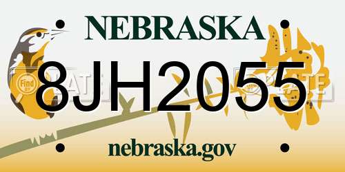 8JH2055 Nebraska License Plate