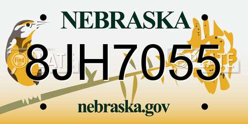 8JH7055 Nebraska License Plate