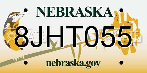 8JHT055 Nebraska License Plate