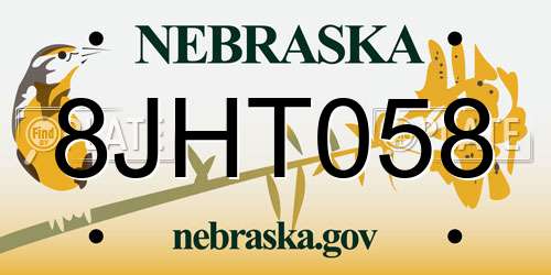 8JHT058 Nebraska License Plate