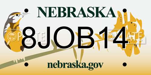 8JOB14 Nebraska License Plate