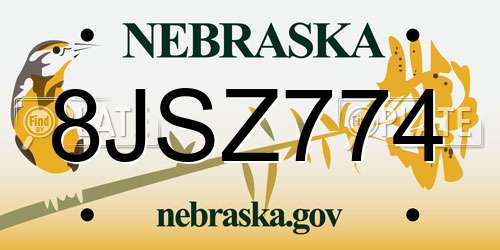 8JSZ774 Nebraska License Plate