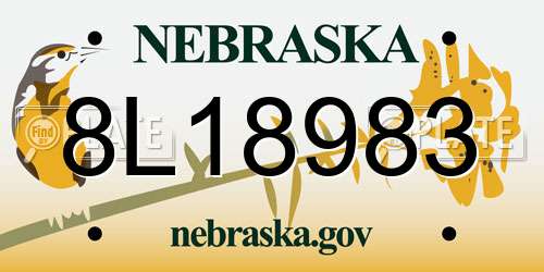 8L18983 Nebraska License Plate