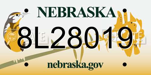 8L28019 Nebraska License Plate