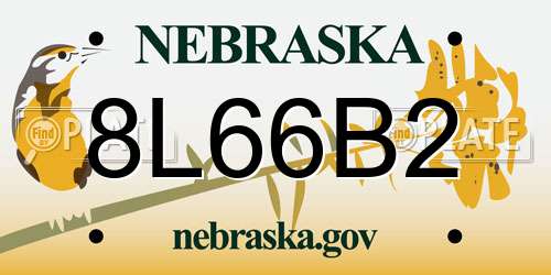 8L66B2 Nebraska License Plate