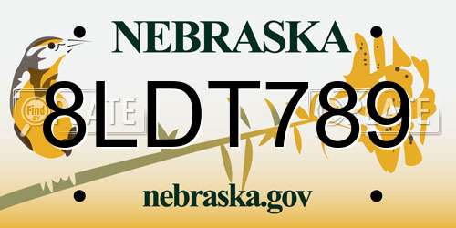 8LDT789 Nebraska License Plate