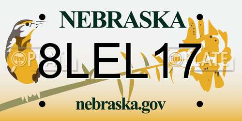 8LEL17 Nebraska License Plate