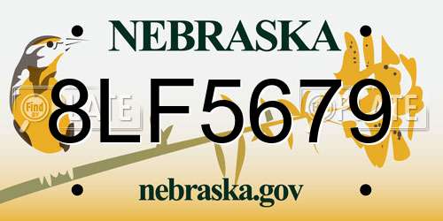 8LF5679 Nebraska License Plate