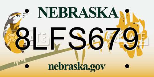 8LFS679 Nebraska License Plate