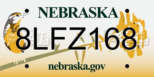 8LFZ168 Nebraska License Plate