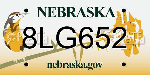 8LG652 Nebraska License Plate