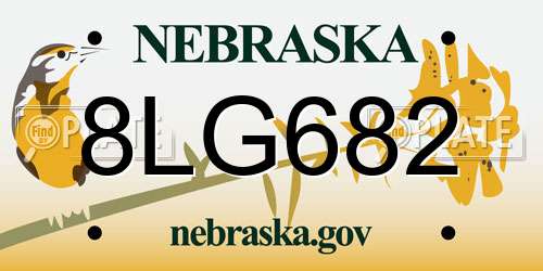 8LG682 Nebraska License Plate