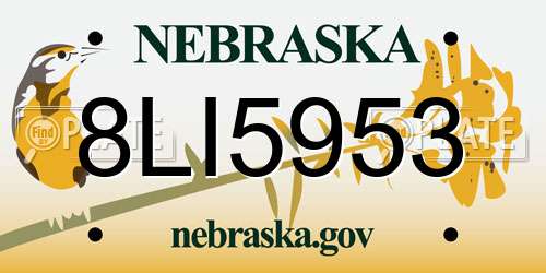 8LI5953 Nebraska License Plate