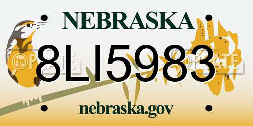 8LI5983 Nebraska License Plate