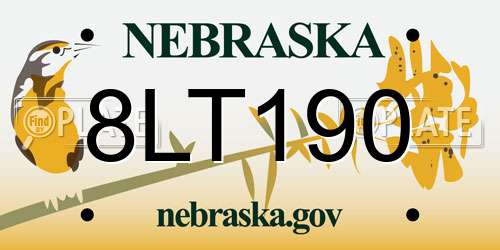8LT190 Nebraska License Plate