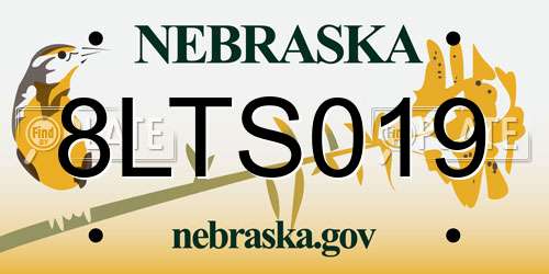 8LTS019 Nebraska License Plate