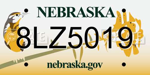 8LZ5019 Nebraska License Plate