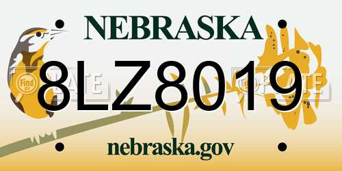8LZ8019 Nebraska License Plate