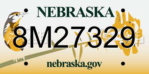 8M27329 Nebraska License Plate
