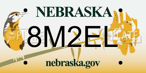 8M2EL Nebraska License Plate