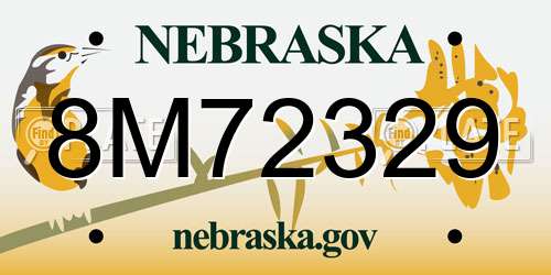 8M72329 Nebraska License Plate