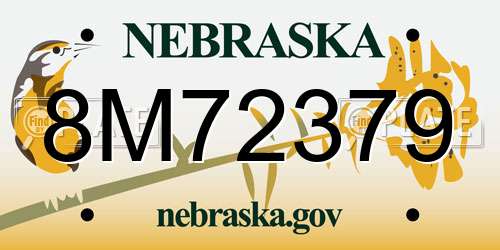 8M72379 Nebraska License Plate