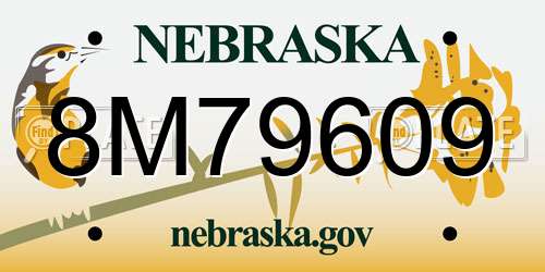 8M79609 Nebraska License Plate