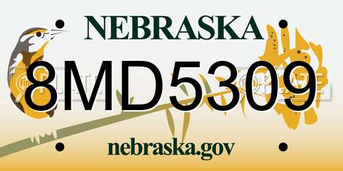 8MD5309 Nebraska License Plate
