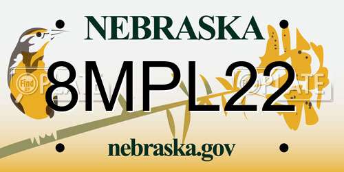 8MPL22 Nebraska License Plate