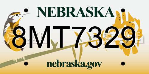 8MT7329 Nebraska License Plate