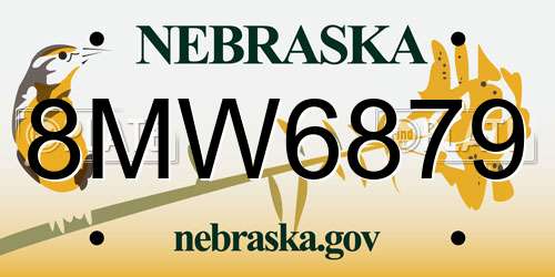 8MW6879 Nebraska License Plate