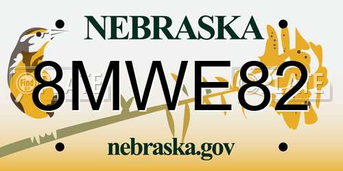 8MWE82 Nebraska License Plate