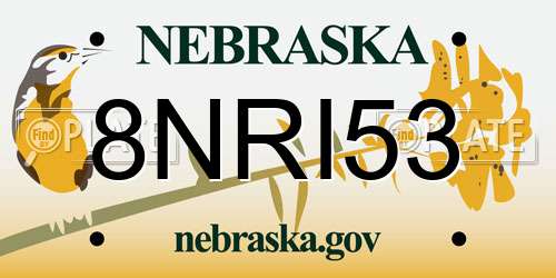 8NRI53 Nebraska License Plate