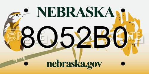 8O52B0 Nebraska License Plate