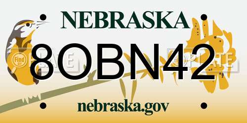 8OBN42 Nebraska License Plate