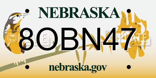 8OBN47 Nebraska License Plate