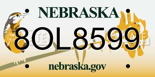 8OL8599 Nebraska License Plate